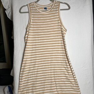 Old Navy Small tan striped tee tank dress